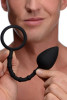 Эрекционное кольцо с каплевидной анальной пробкой Imbed Silicone Anal Plug and Cock Ring