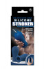 Синий мастурбатор с мягкими рёбрышками Silicone Stroker