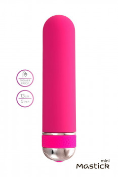 Розовый нереалистичный мини-вибратор Mastick Mini - 13 см.