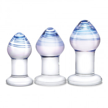 Набор из 3 стеклянных анальных пробок Pleasure Droplets Plug Set