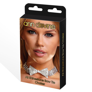 Ожерелье-бабочка из блестящих кристаллов Bow Tie Choker, серебристый