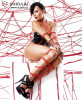 Боди Fumi в комплекте с веревками для связывания, черный с красным
