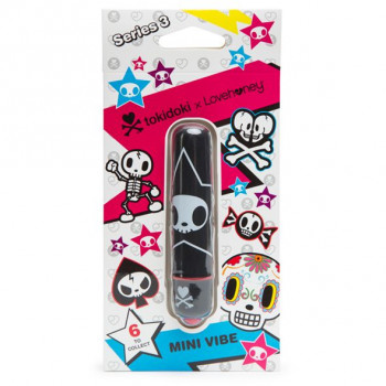 Чёрная вибропуля с черепушкой Mini Bullet Vibrator Star