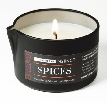 Массажная свеча с феромонами Natural Instinct Spices - 70 мл.