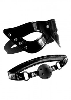 Лаковый комплект Masquerade Mask & Ball Gag