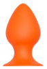 Оранжевая анальная пробка Plug With Suction Cup - 11,6 см.