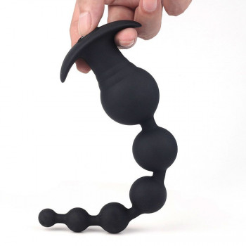 Черная анальная виброелочка Tower с пультом ДУ - 20,7 см.