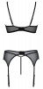Эффектный комплект белья Primula с поясом для чулок, черный