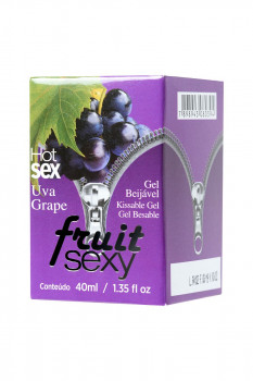 Массажное масло Fruit Sexy Grape с ароматом винограда и разогревающим эффектом - 40 мл.