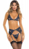 Кружевной комплект Sneak Peak 3-piece Set, синий