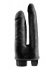 Двойной чёрный вибратор со съемной присоской Double Vibrating Double Penetrator - 20,3 см.