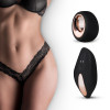 Кружевные трусики-тонг с виброэлементом Remote Control Vibrating Lace Tong, черный