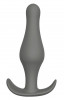 Серый удлиненный анальный стимулятор Plug With T-Handle - 15,6 см.